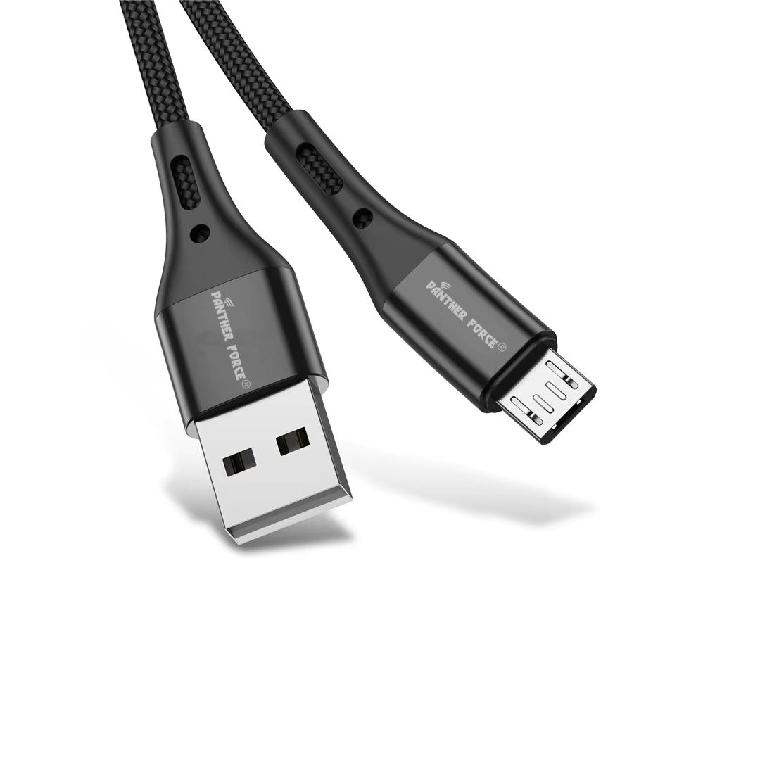 Panther Force 3A 1M Cable for Micro - PF11 - Fast Charging and Data Transfer | Durable Braided Design | High-Speed Sync Panther Force 3A 1M Cable for Micro - PF11 - Fast Charging and Data Transfer | Durable Braided Design | High-Speed Sync